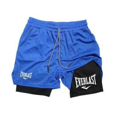 Imagem de Shorts Masculinos 2 Em 1 Para Corrida, Roupa Esportiva De Dupla Camada