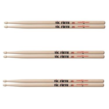 Imagem de Kit 3 Pares Baquetas Vic Firth 5B American Classic Cod1263