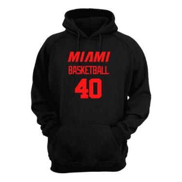 Imagem de Blusa Moletom Capuz Basquete Miami Basketball Número 40 - Loja Click C
