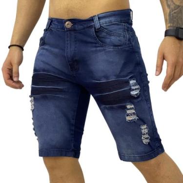 Imagem de Bermuda Jeans Masculina Destroyed com Lycra Ultima Moda Para Homens Es