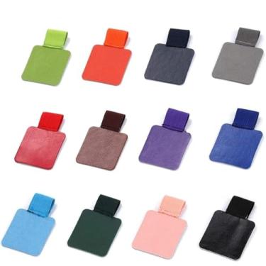 Imagem de Conjunto de porta-canetas, pacote com 12 porta-canetas autoadesivas, design elástico para diários, calendários e agendas, 12 cores vibrantes, suporte ideal para organizador de caderno