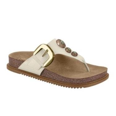 Imagem de Sandalia Papete Feminina Beira Rio Confortavel Dedo Detalhe Pedras Ref: 8524.111-Feminino
