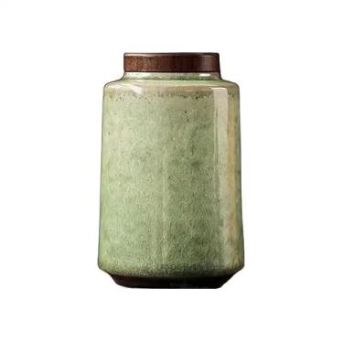 Imagem de Recipiente de armazenamento de chá retrô para troca de forno esmaltado potes de chá de cerâmica pequenos recipientes selados organizador de armazenamento doméstico armazenamento de chá lata de chá