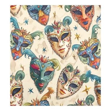 Imagem de Blueangle Capa de ímã de lava-louças padrão de máscaras de carnaval, decoração de capa de lava-louças frontal, adesivos de eletrodomésticos, adesivos de eletrodomésticos, 58 cm C x 66 cm adesivo