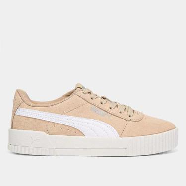 Imagem de Tênis Puma Carina Bdp Feminino, Branco, Bege, 38