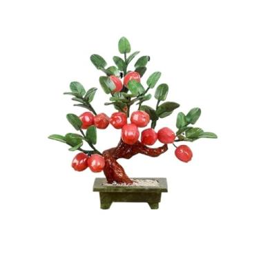 Imagem de Árvore de bonsai artificial para decoração de plantas falsas de jade, enfeite de bonsai chinês para mesa de casa, escritório, árvore de bonsai artificial (médio)