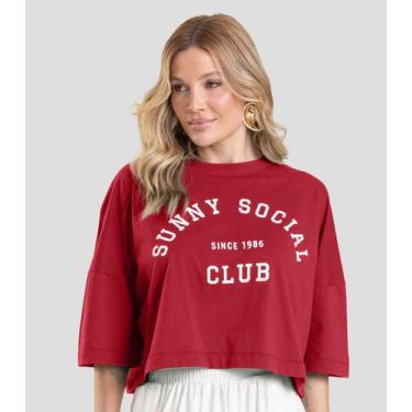 Imagem de T- Shirt Feminina Cropped Dianna Vermelho, G, Vermelho