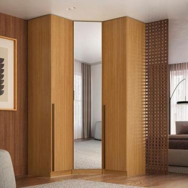 Imagem de Guarda-roupa de Canto 100% MDF com Espelho 3 Portas Altezza - Belmax