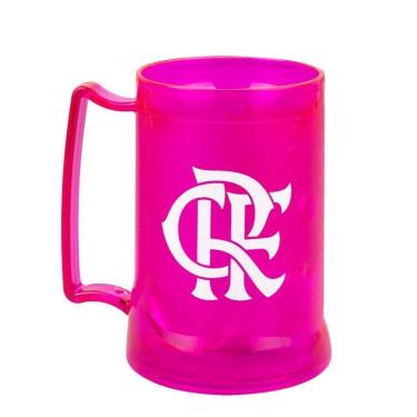 Imagem de Caneca Gel Isolante Térmico 400ml Flamengo Rosa-Unissex