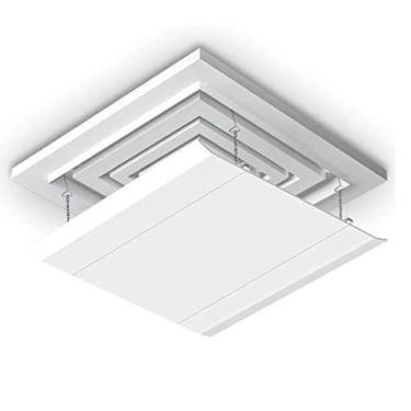 Imagem de Defletor de ar condicionado ajustável em altura - capa de ventilação de fácil instalação para casa e escritório - 30/45/60 cm, 60 x 60 cm, branca - perfeita para espaços públicos e comerciais