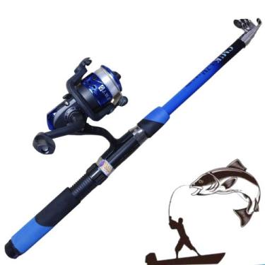 Imagem de Kit De Pesca Vara Telescópica 1.70 + Molinete Com Linha - AZUL - CMI