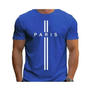 Imagem de Camiseta Masculina Slim Fit de Algodão - Estampa Paris - Manga Curta, 