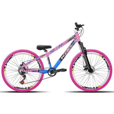Imagem de Bicicleta aro 26 KOG Freeride Kit Single Pneus Flame, Rosa, Azul 3