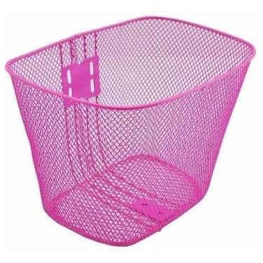 Imagem de Cesta Cestinha Dianteira Rosa Para Bicicleta Infantil Aro 20