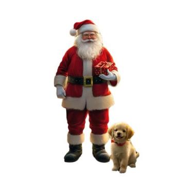 Imagem de Capa Grande Festiva Para Porta De Árvore De Natal Com Papai Noel 35.4x