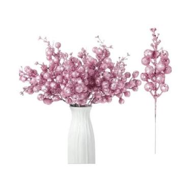 Imagem de Buquê De Flores Artificiais Com Glitter E Frutas Vermelhas, Enfeites P