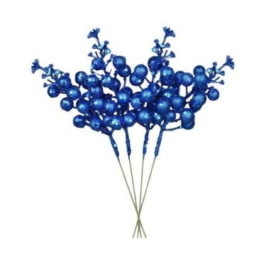 Imagem de Buquê De Flores Artificiais Com Glitter E Frutas Vermelhas, Enfeites P