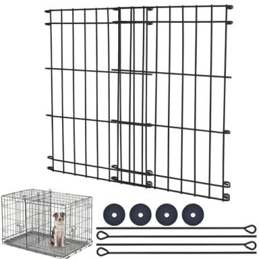 Imagem de Painel divisor de gaiola para cães, inclui 2 painéis de metal, 4 bielas e 4 espaçadores, divisor de canil de metal ajustável, 40 cm de altura, largura ajustável de 30 a 53 cm, adequado para a maioria
