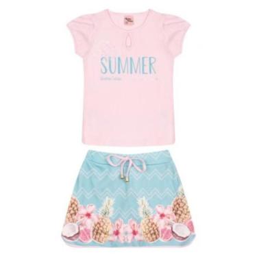 Imagem de Conjunto Infantil Quebra Cabeça Verão Tropical Feminino-Feminino