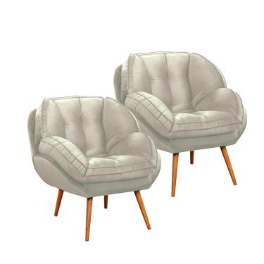 Imagem de Kit 2 Poltronas Evora em Madeira Eucalipto Movellu Home