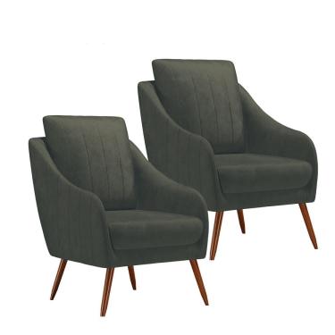 Imagem de Kit 2 Poltronas Libia Encosto em Fibra Siliconada Movellu Home