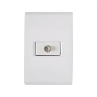 Imagem de Conjunto 4x2 com 1 Tomada TV/SAT Coaxial Tramontina Liz Branco