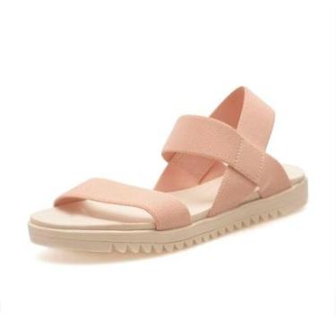 Imagem de Papete Feminina Leve Moderna Sandalia Confortavel Calce Facil Elastcico Cor Rose-Feminino