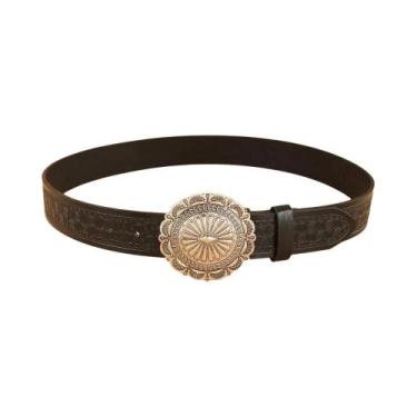 Imagem de Cinto Masculino De Couro Estilo Western Jeans Design De Nicho De Alta 