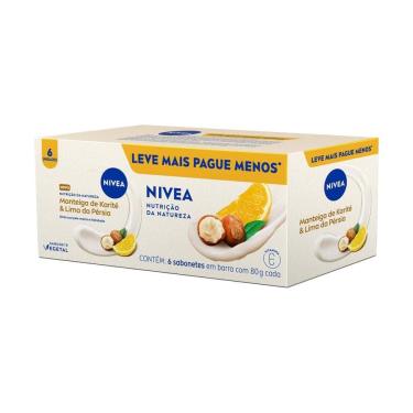 Imagem de Kit NIVEA Sabonete Vegetal Nutrição da Natureza Karité & Lima da Pérsia 6 unidades 80g