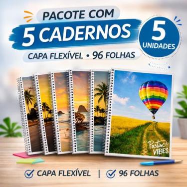 Imagem de Pacote com 5 Cadernos 1 Matéria Grande Universitário com 96 Folhas - n