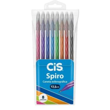 Imagem de Caneta Esferográfica Cis Spiro 0,7 mm 8 cores - Sertic
