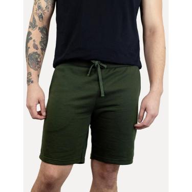 Imagem de Bermuda John John Masculina Moletom New Basic Print Verde Militar-Masculino