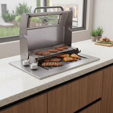 Imagem de Churrasqueira Grill a Gás Com Tampa de Embutir Magnus Titan