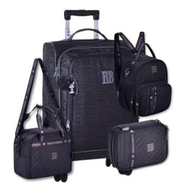 Imagem de Mochila Mala Escolar com 2 Lancheiras e Estojo Rebecca Bonbon-Feminino