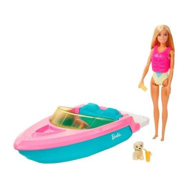 Imagem de Boneca Barbie com Barco Mattel GRG30, Colorido