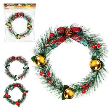 Imagem de Guirlanda Natalina 19cm Decoração Zein Com Bolinhas Cor Sortida
