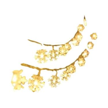 Imagem de Luzes De Natal LED Em Forma De Floco De Neve, Guirlanda De Fadas, Deco