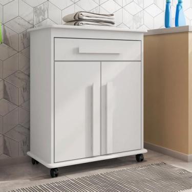 Imagem de Armário Multiuso Chile com 2 Portas e 1 Gaveta com Prateleira e Rodízi