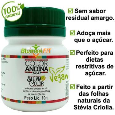 Imagem de Adoçante 100 Natural de Stévia em Pó Color Andina Sem Sabor Residual A