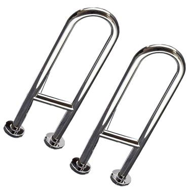 Imagem de Barra de Apoio em U 45cm Kit 2 Uni Banheiro Box Seguranca Idoso Cadeirante Gestante Lavabo Casa de Repouso Hospital