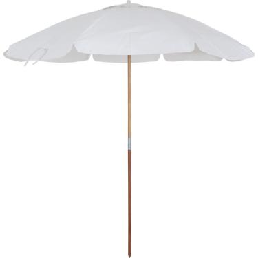 Imagem de Guarda Sol 2,20 Metros Em Bagum Guararapi Branco Com Cabo De Madeira Bel