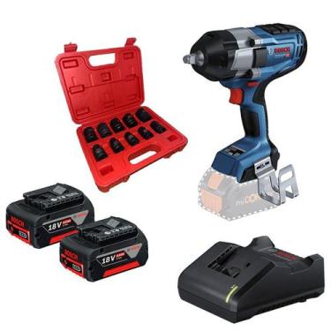 Imagem de Chave De Impacto Bosch 18V ½ 1000Nm BITURBO, 2 Baterias 4Ah, Jogo de S