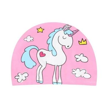 Imagem de Touca De Natação Infantil De Desenho Animado, Chapéu De Natação De Tec