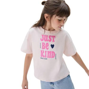 Imagem de Blusa Infantil Hering Estampada Just Be Kind Rosa-Feminino