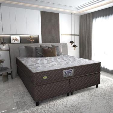 Imagem de Cama Box Conjugado Queen com Colchão (158x57x198) Sonopro Gazin CR3533