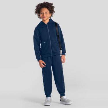 Imagem de Calça jogger infantil menino em moletom sport Brandili, 12, Azul