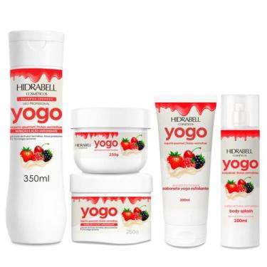 Imagem de Kit Banho Completo Yogo Frutas Vermelhas Hidrabell 5 Itens Corpo e Cab