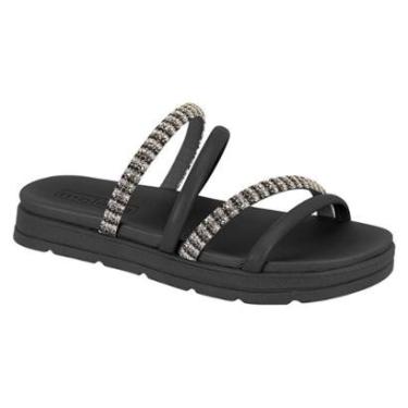Imagem de Sandália Feminina Tratorada Tiras Strass Moleca 5490110-Feminino