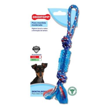 Imagem de Brinquedo Mordedor para Cachorro Odontopet Dental Tubo com Corda para 