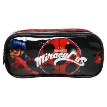 Imagem de Estojo Duplo PCF Miraculous Ladybug Escolar Creche - Pacific, Preto
